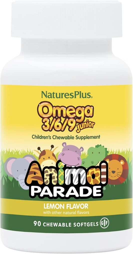 natures-plus-animal-parade-omega-369-junior-lemon-softgels---kids-immune-skin-eye-nervous-health---non-gmo-gluten-free---90ct-1