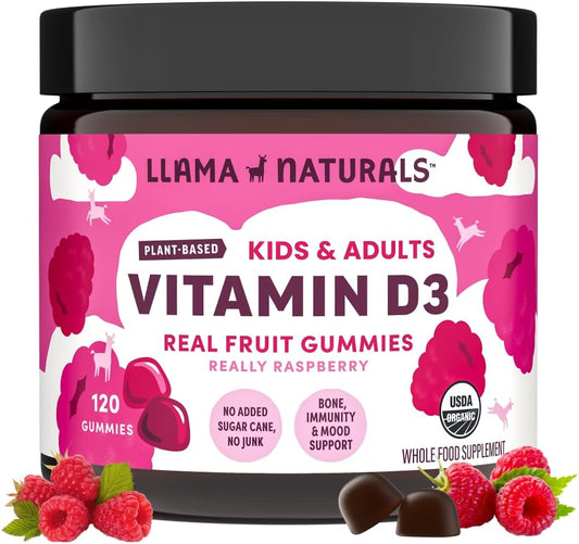 organic-raspberry-vitamin-d3-gummies-for-kids-adults---vegan-no-added-sugar-200-dv-each---120-count---llama-naturals-1