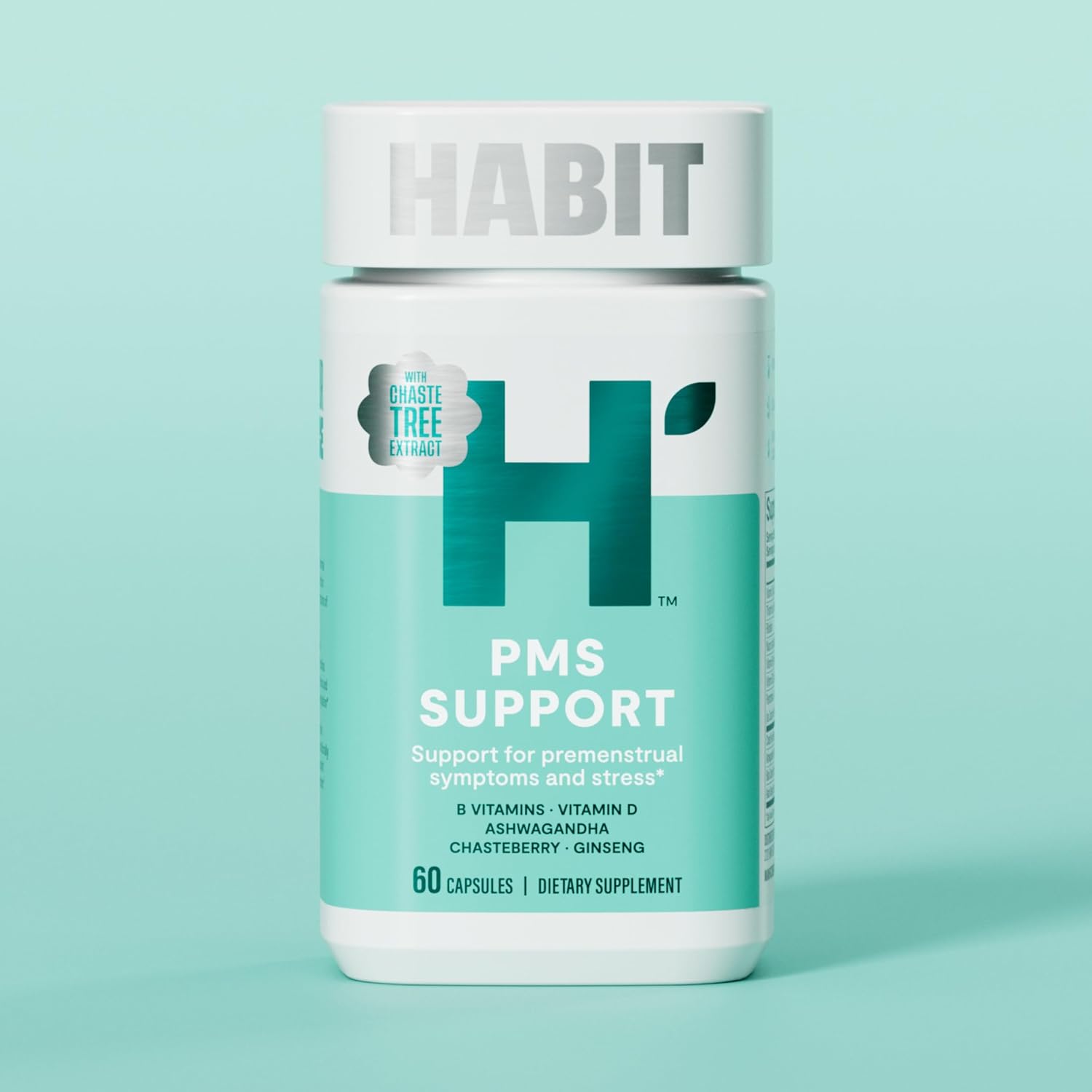 PMS Support Supplement for Women - 2 Pack (120 Capsules) - Supports Hormone Balance, Mood & Stress with B Vitamins, Vitamin D, Chasteberry, Ashwagandha - Gluten-Free, Non-GMO - H' Habit Habit - Espot.com.au