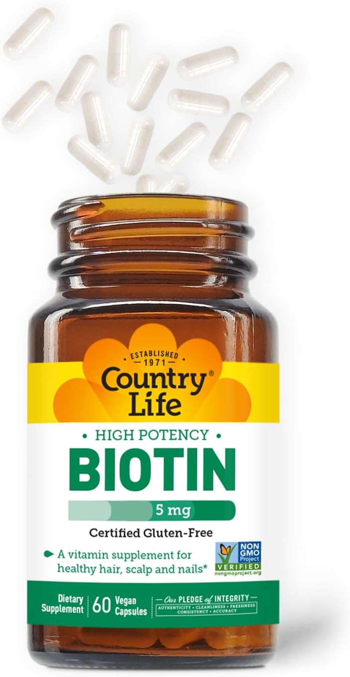 country-life-biotin-high-potency-supplement---5mg---60-vegan-capsules-for-hair-skin-and-nail-health---non-gmo-and-gluten-free-2