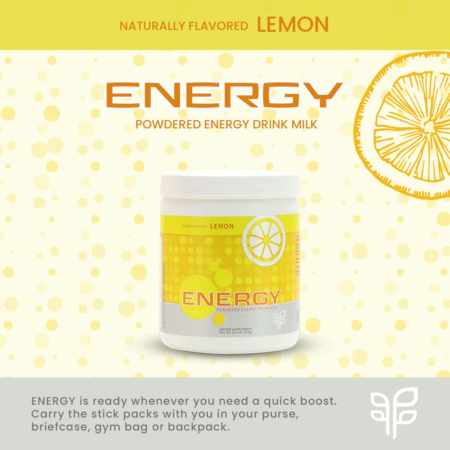 Organic Zesty Lemon Wheatgrass Energy Drink Mix with Antioxidants & Vitamins, Zero Sugar, 270g - Espot.com.au
