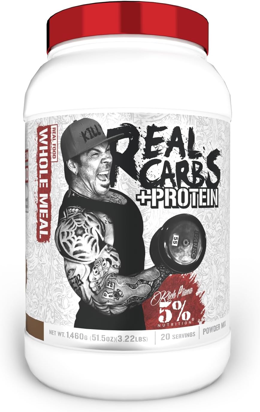 Clean Mass Gainer Protein Powder with Real Carbs + Protein | Rich Piana Real Food Carbohydrate Fuel | Pre & Post-Workout Recovery | 3.2 lb, 20 Servings (Chocolate) - Espot.com.au