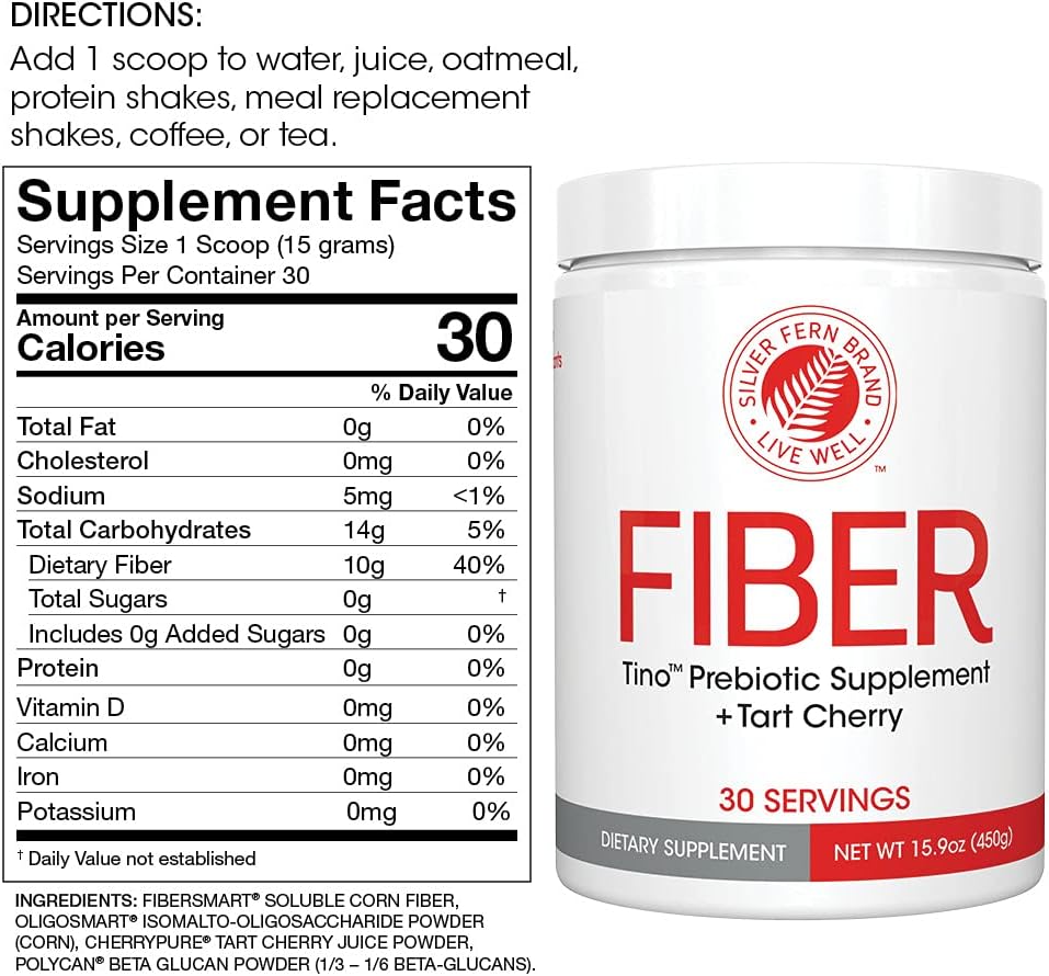 silver-fern-tino-high-fiber-supplement-powder---non-gmo-pre-biotic-powder-mix-for-water-juice-shakes-cereal---digestive-friendly-water-soluble---2-canisters-159-oz-ea-3