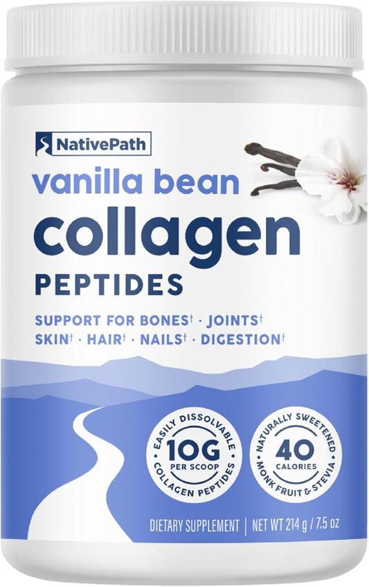 vanilla-bean-nativepath-collagen-peptides-hydrolyzed-grass-fed-protein-powder-for-hair-skin-nails-joints-and-digestion---keto-paleo-friendly-214g-1
