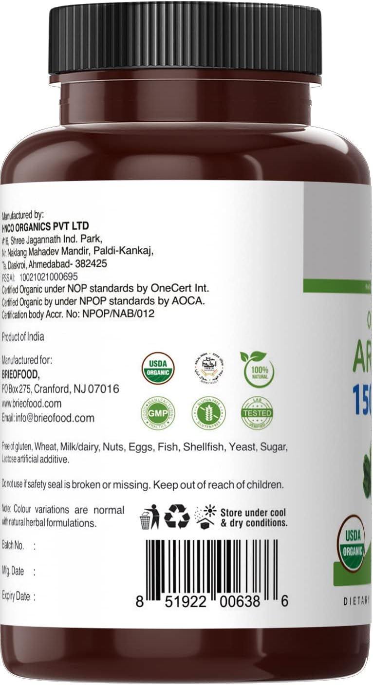 organic-arjuna-1500mg-vegetarian-tablets---45-servings-gluten-free---brieofood-90-tablet-bottle-5