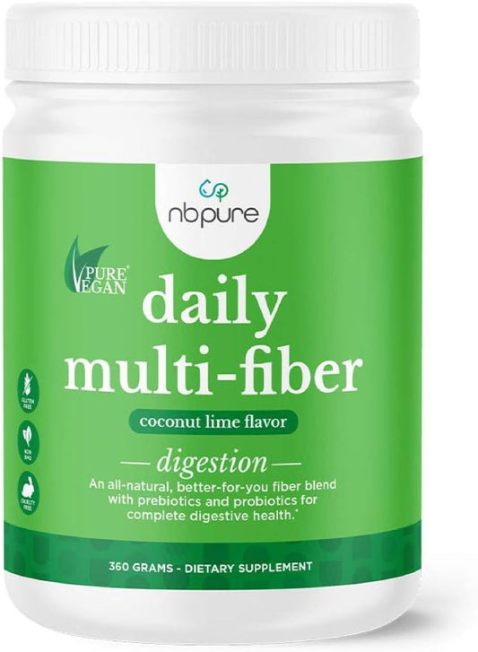 nbpure-fiber-powder-blend-with-prebiotic-insoluble-soluble-fiber-probiotics---digestive-health-cholesterol-weight-support---coconut-lime-flavor---men-women-kids---daily-use-1