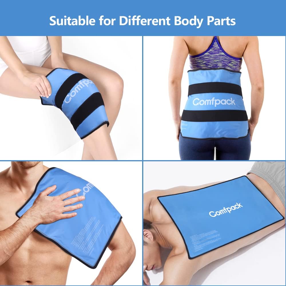 large-comfpack-xl-ice-pack-for-injuries---hot-cold-pack-with-3-straps---217-x-13---reusable-flexible---pain-relief-for-back-shoulder-knee---swelling-bruises-muscle-pain---inflammation-3