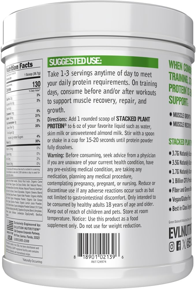 evlution-nutrition-plant-protein-powder---vegan-non-gmo-gluten-free-probiotics-bcaas-fiber---complete-plant-based-protein-complex---15-lb---natural-vanilla-flavor-3