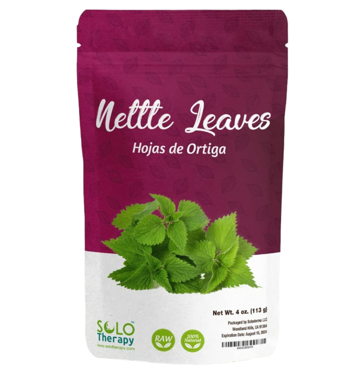 nettle-leaf-tea-4-oz---premium-dried-cut-leaves-from-croatia---solo-therapy---hojas-de-ortiga---resealable-bag---packaged-in-the-usa-1