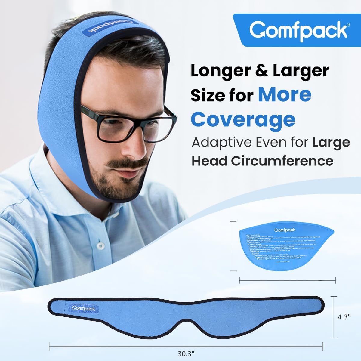 large-face-ice-pack-with-4-reusable-hot-cold-gel-packs-for-tmj-relief-jaw-pain-face-swelling---comfpack-wisdom-teeth-ice-pack-head-wrap-for-oral-pain-cosmetic-injection-tonsillectomy-5