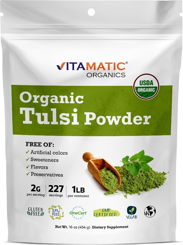 1lb-vitamatic-usda-organic-tulsi-holy-basil-powder---pure-natural-holy-basil-powder-for-herbal-tea-cooking---16oz-1