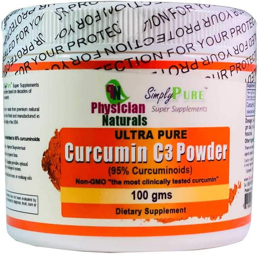 physician-naturals-ultra-pure-curcumin-c3-complex-powder---100-pure-turmeric-extract-for-joint-support-and-immune-health---100g---high-absorption-formula-1