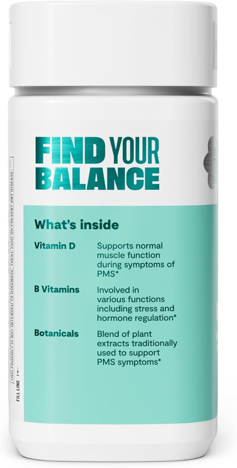 PMS Support Supplement for Women - 2 Pack (120 Capsules) - Supports Hormone Balance, Mood & Stress with B Vitamins, Vitamin D, Chasteberry, Ashwagandha - Gluten-Free, Non-GMO - H' Habit Habit - Espot.com.au