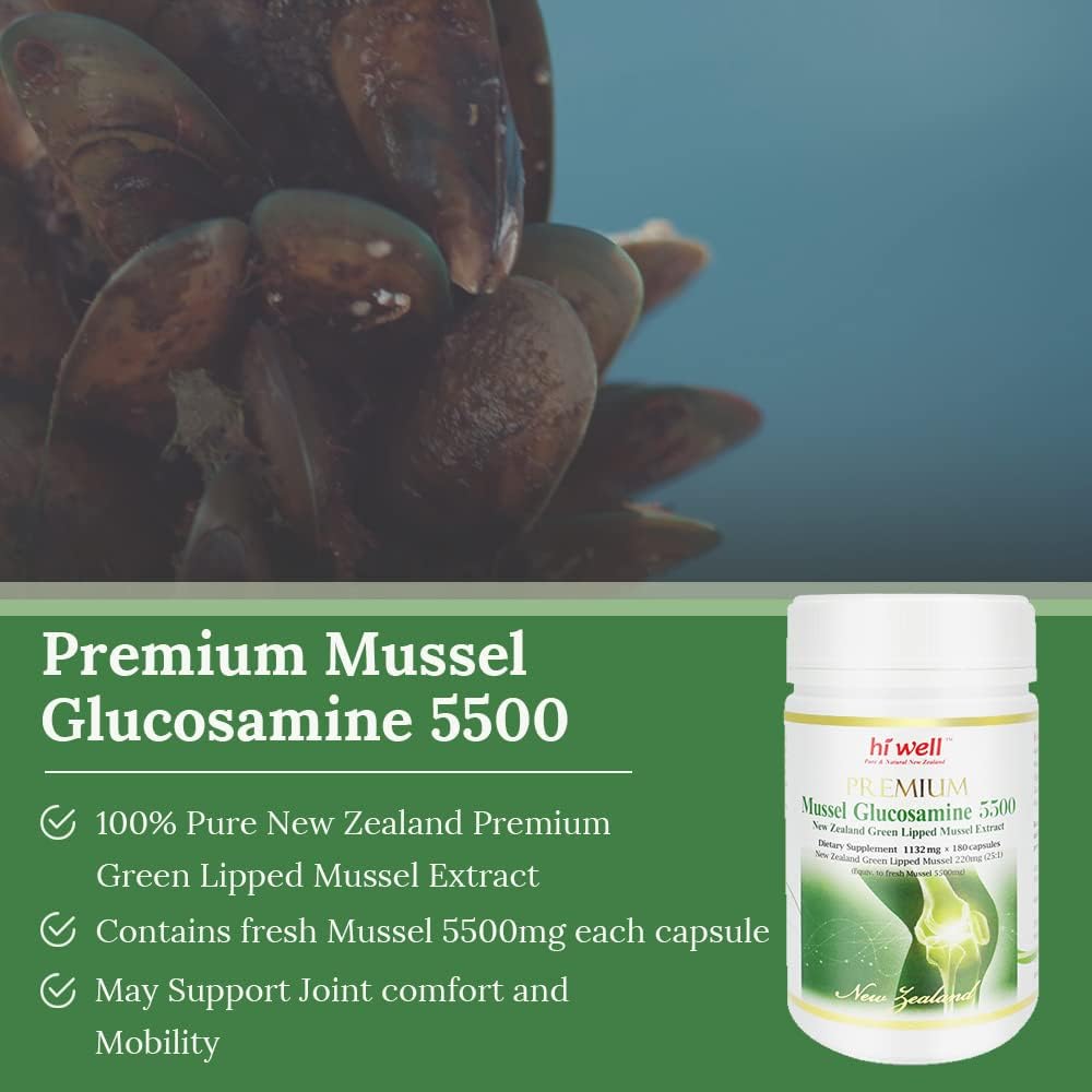 new-zealand-pure-natural-mussel-glucosamine-capsules---pack-of-3---5500mg---hi-well-premium-quality---180-vegetable-capsules-3
