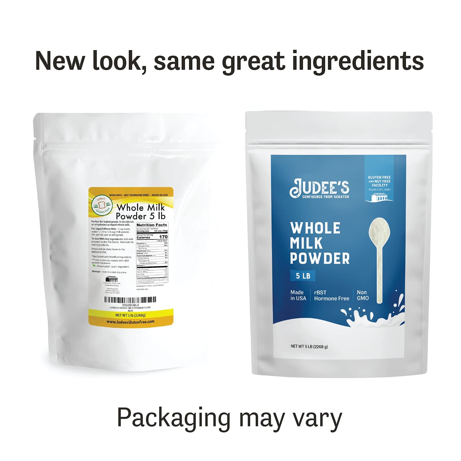 Bulk Whole Milk Powder 45lb (5lb Pack of 9) - Non-GMO, rBST Hormone-Free, Gluten-Free & Nut-Free - Made in USA - Ideal for Baking, Travel, and Pantry Storage - Espot.com.au