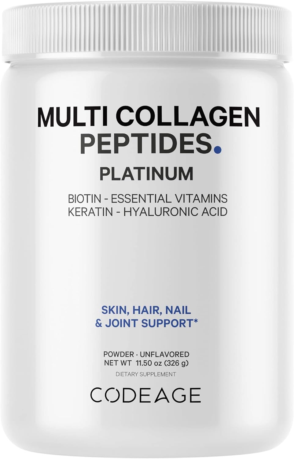 codeage-multi-collagen-protein-powder-with-biotin-keratin-vitamin-c-hyaluronic-acid-niacin---hydrolyzed-collagen-coffee-creamer---5-types---unflavored---non-gmo---115oz-1