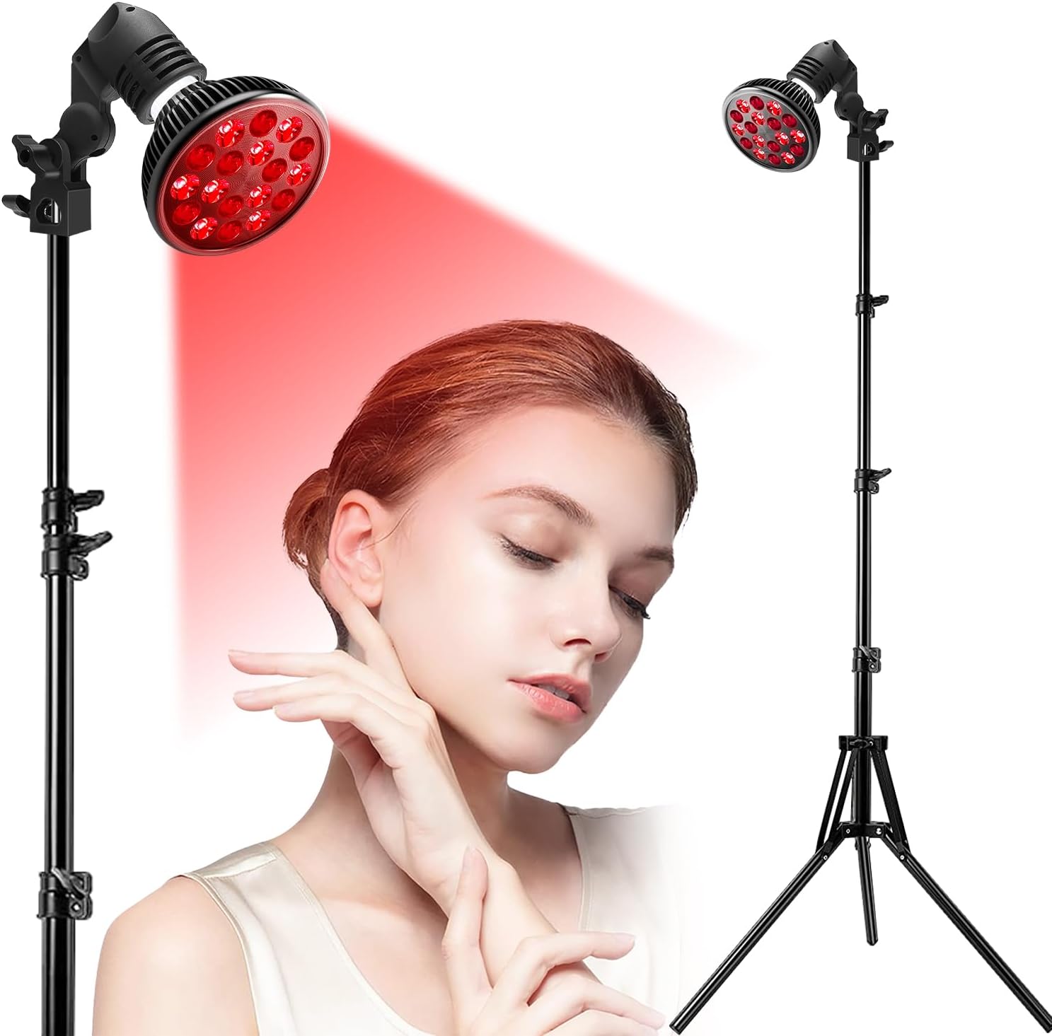 36w-red-light-therapy-lamp-with-stand-for-body-and-face---660nm-red-light-and-850nm-near-infrared-light-combo---adjustable-height-15-61in-1