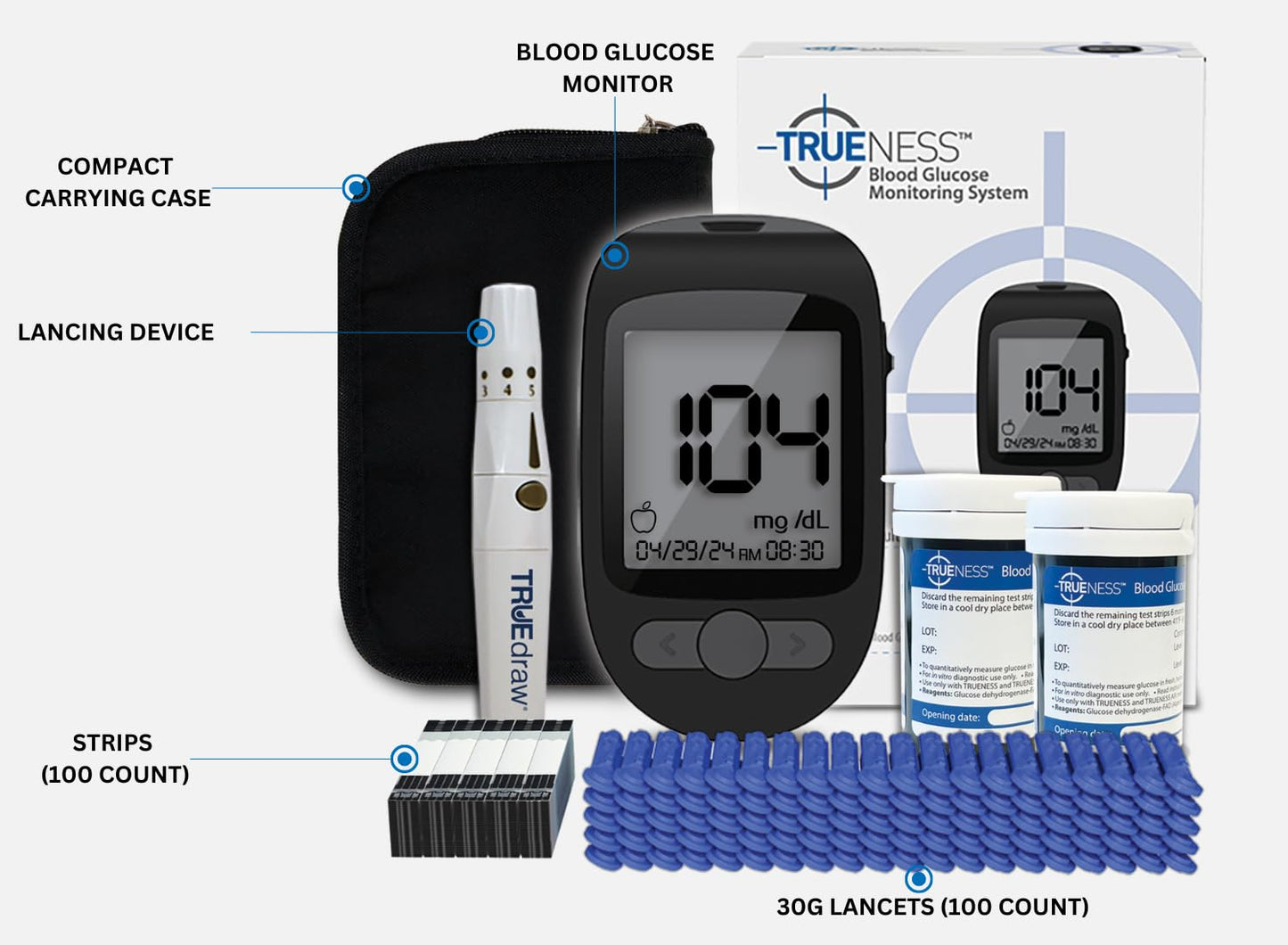 digital-trueness-meter-kit-with-100-strips-100-lancets-and-lancing-device---blood-glucose-testing-essentials-2