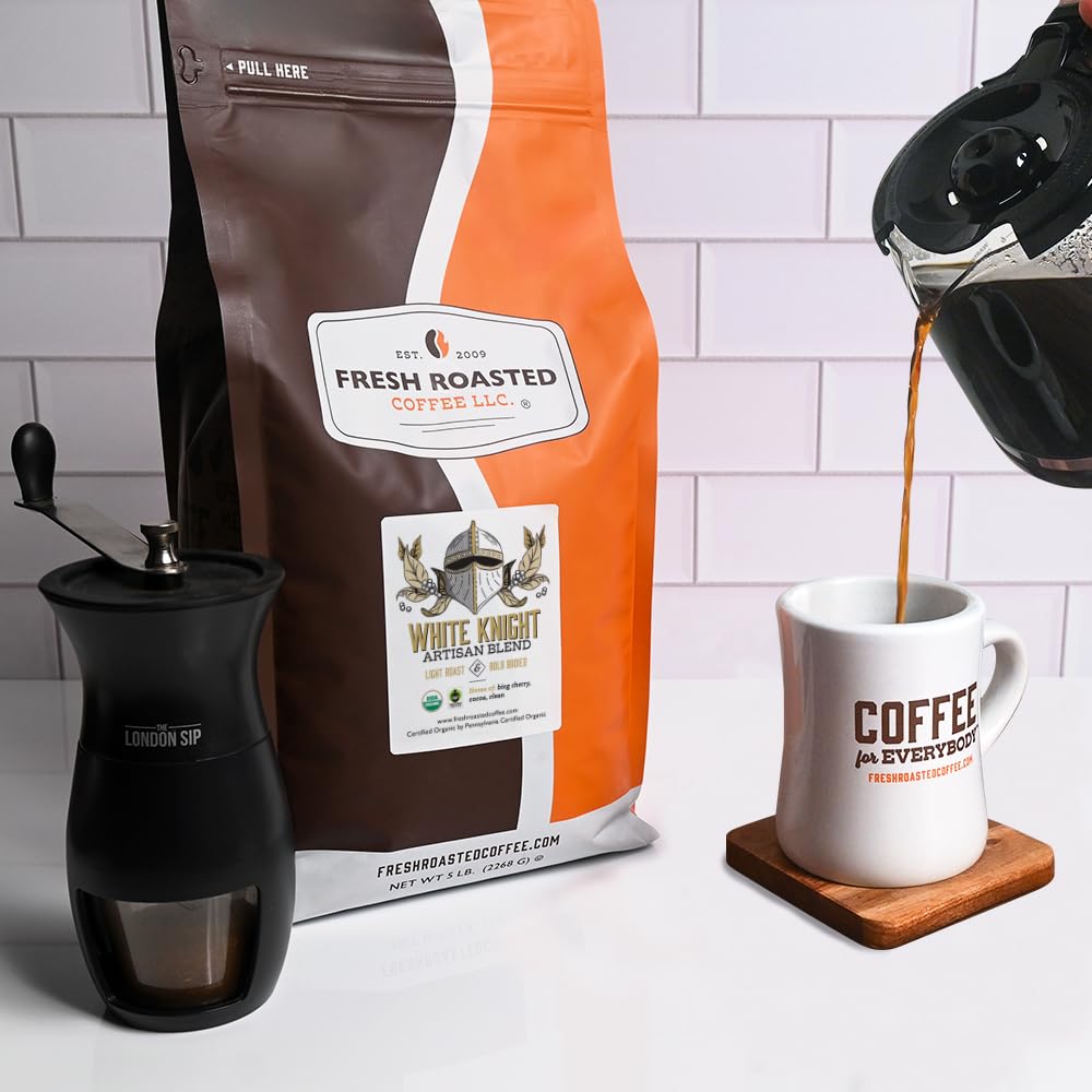 organic-white-knight-light-roast-coffee-beans---5-lb-80-oz---fair-trade-kosher-whole-bean---freshly-roasted-3