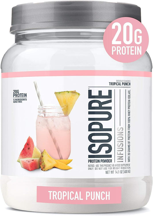 Clear Whey Isolate Protein Powder Infusions - Tropical Punch Flavor, 20g Protein, 14.1 Oz - Lactose & Gluten Free - Espot.com.au