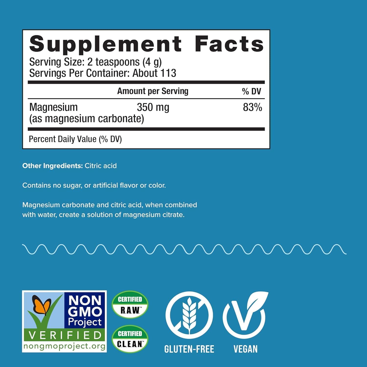 2 Bottles of 16 Ounce Natural Vitality Natural Magnesium Calm Supplement - Espot.com.au