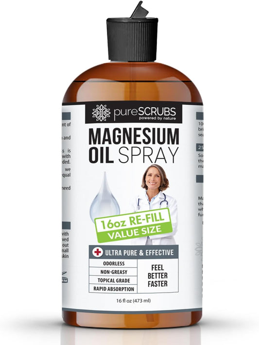 Large 16oz Pure Magnesium Oil Re-Fill - Zechstein Brine - 12 Month Supply - Great Value - Espot.com.au