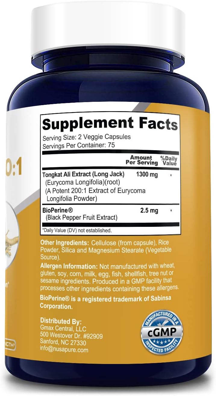 nusapure-longjack-tongkat-ali-extract-capsules---high-potency-260000mg-with-bioperine-for-enhanced-absorption---150-vegetable-capsules-non-gmo-and-gluten-free-3