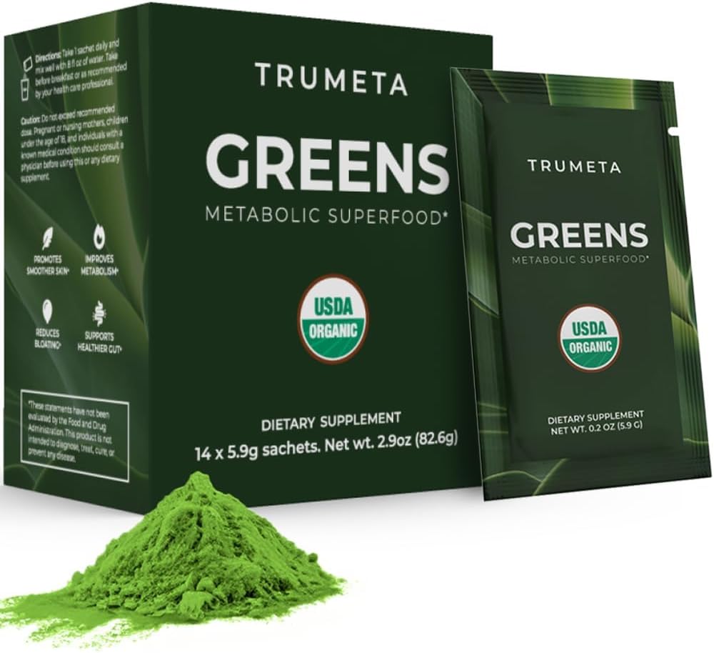 organic-super-greens-powder-travel-packs---14-servings-for-memory-digestion---premium-taste-with-spirulina-goji-beetroot-pomegranate---vegan-non-gmo---trumeta-greens-1