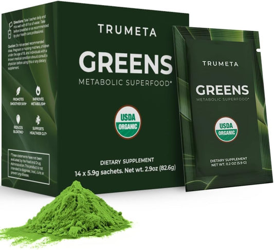 organic-super-greens-powder-travel-packs---14-servings-for-memory-digestion---premium-taste-with-spirulina-goji-beetroot-pomegranate---vegan-non-gmo---trumeta-greens-1