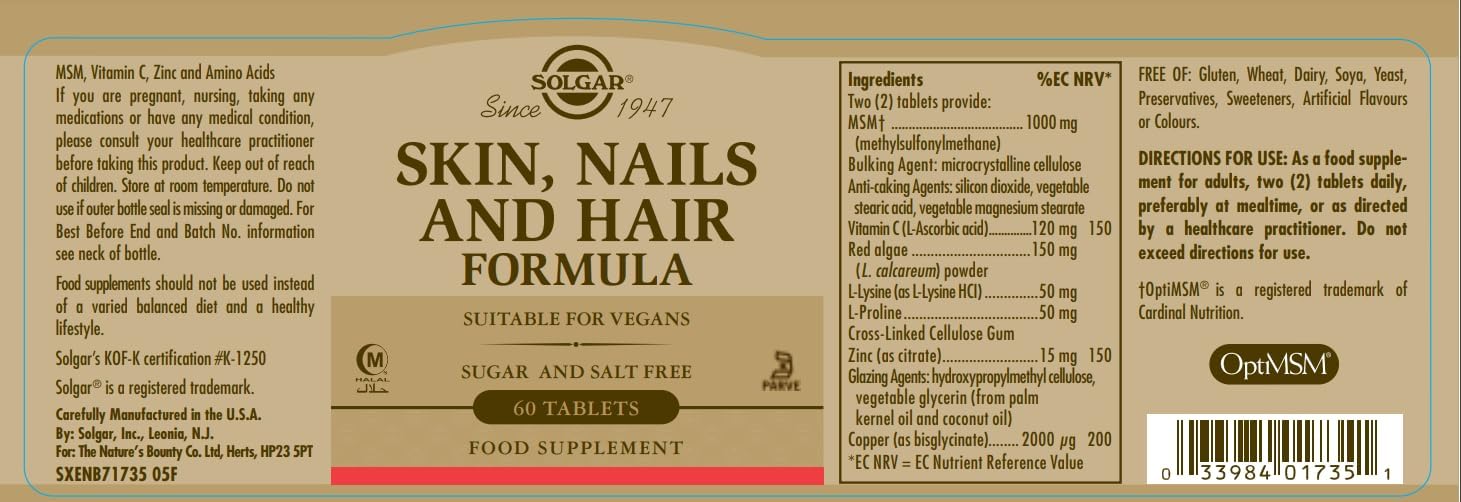 solgar-advanced-msm-formula-for-hair-skin-nails---60-tablets---supports-collagen-production---zinc-vitamin-c-copper---non-gmo-vegan---gluten-dairy-free---30-servings-2