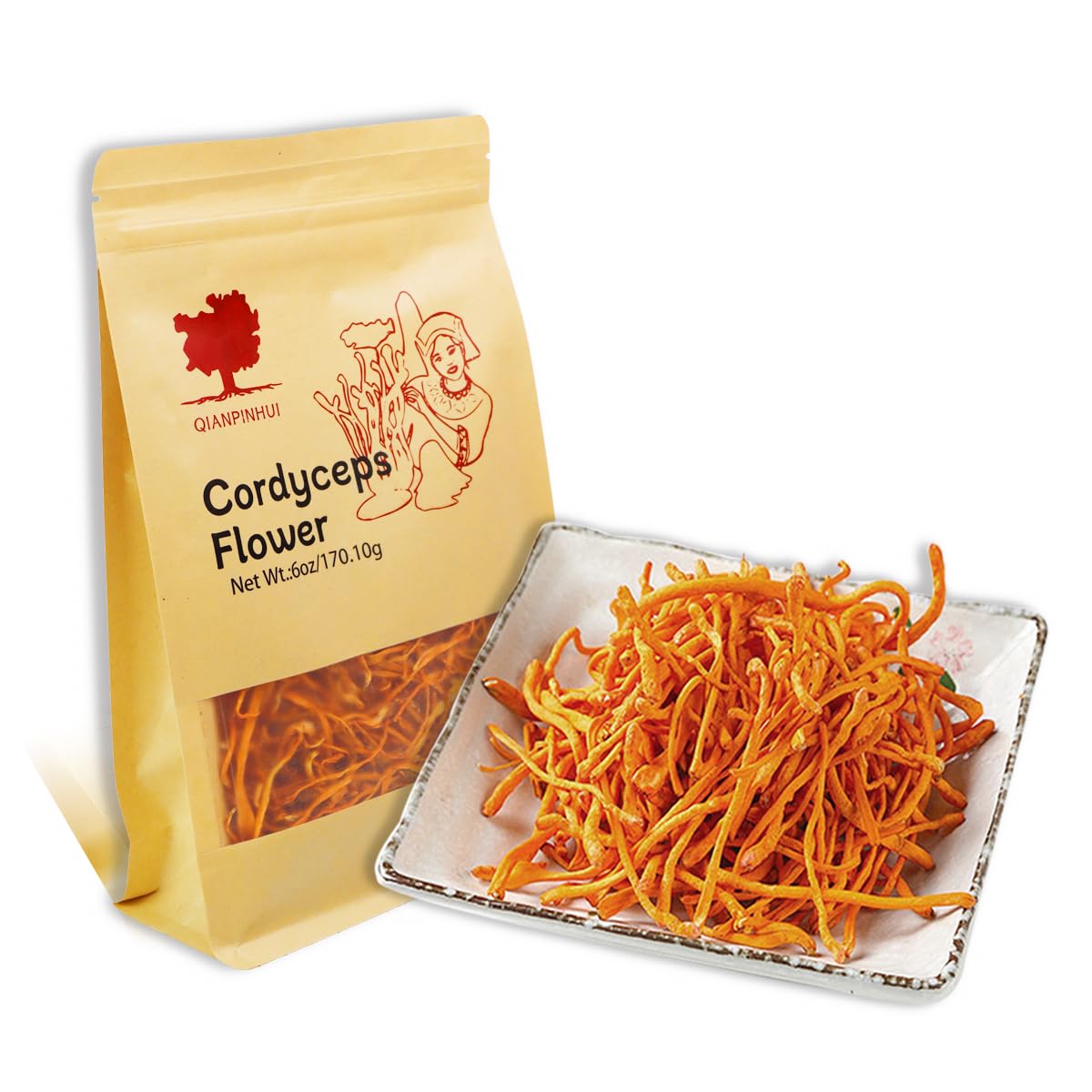 6oz-qianpinhui-cordyceps-flower-whole-dried-mushroom---boost-energy-reduce-fatigue-ideal-for-soup-cooking-cooling-tea-making-1
