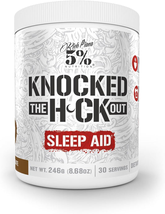 5-nutrition-rich-piana-knocked-out-natural-sleep-aid---post-workout-recovery-deep-sleep-supplement---gaba-melatonin-chamomile-tyrosine-5-htp---84-oz-30-servings---hot-chocolate-flavor-1