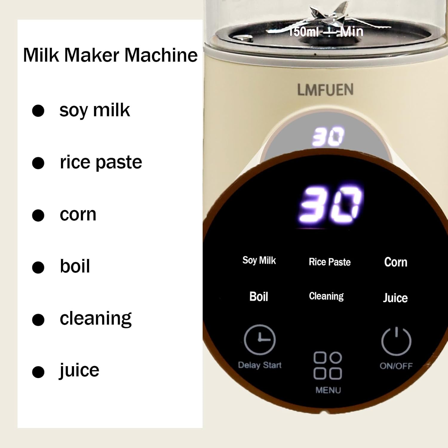 lmfuen-automatic-nut-milk-maker---homemade-almond-oat-and-soy-milk-machine-with-delay-start-and-self-clean---40oz-plant-based-milk-maker-white-3