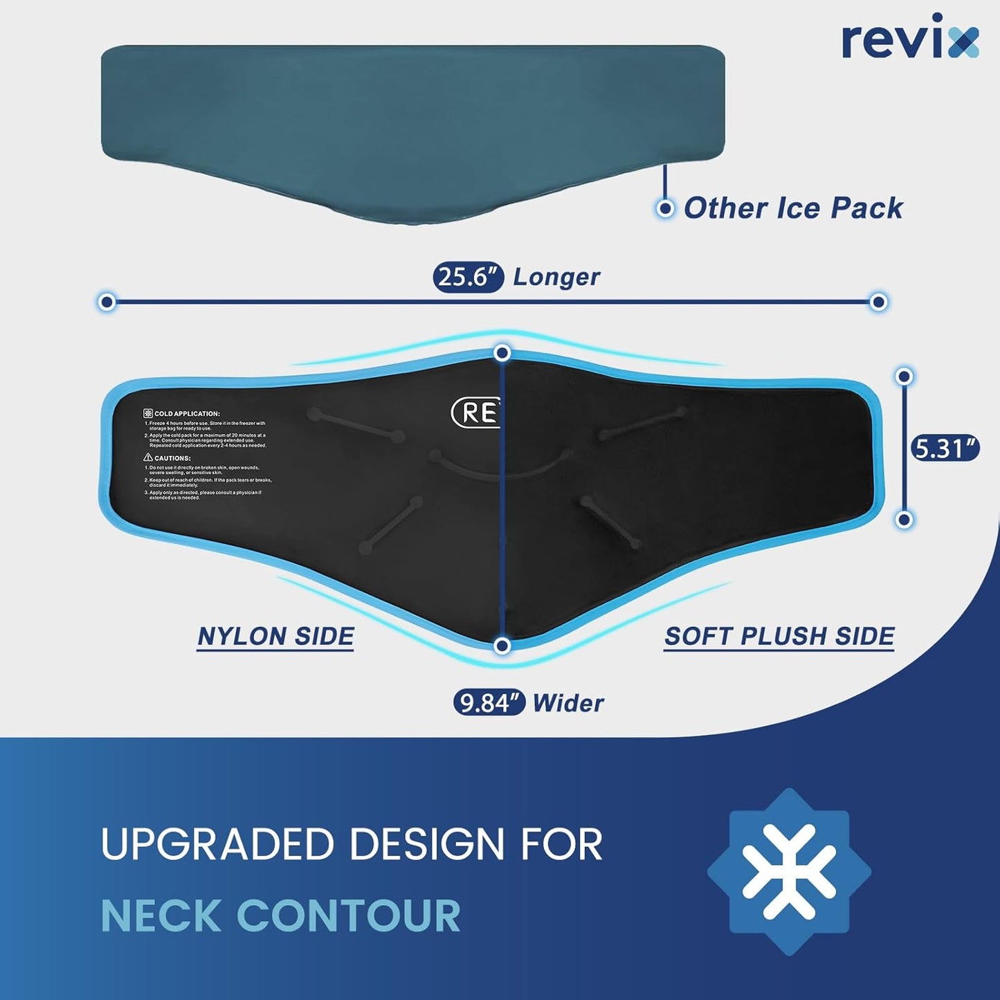 REVIX XL Neck Ice Wrap - Hot Cold Gel Pack for Neck and Shoulders, Promotes Flexibility and Mobility, Reusable Post-Workout Therapy - Black - Espot.com.au