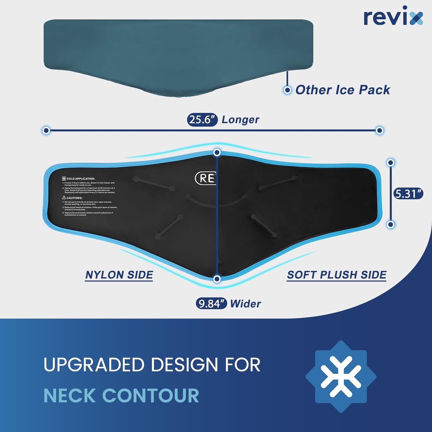 REVIX XL Neck Ice Wrap - Hot Cold Gel Pack for Neck and Shoulders, Promotes Flexibility and Mobility, Reusable Post-Workout Therapy - Black - Espot.com.au