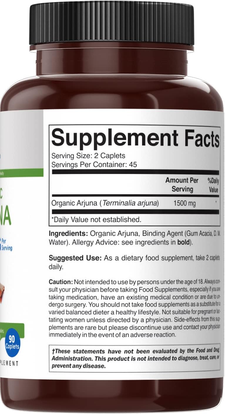 organic-arjuna-1500mg-vegetarian-tablets---45-servings-gluten-free---brieofood-90-tablet-bottle-4