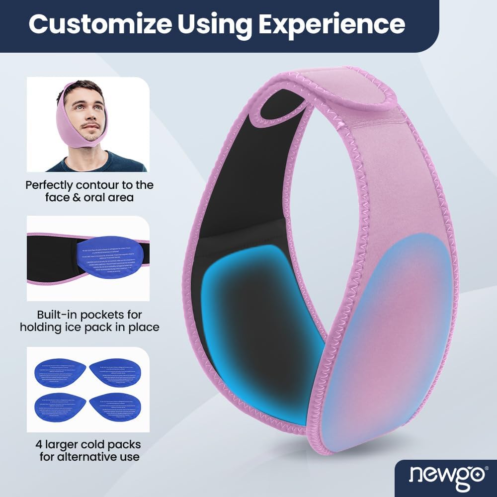 purple-jaw-ice-pack-with-4-hot-cold-therapy-gel-packs-for-oral-pain-relief---ideal-for-wisdom-teeth-tmj-chin-facial-surgery-tooth-extraction---head-wrap-for-face-4