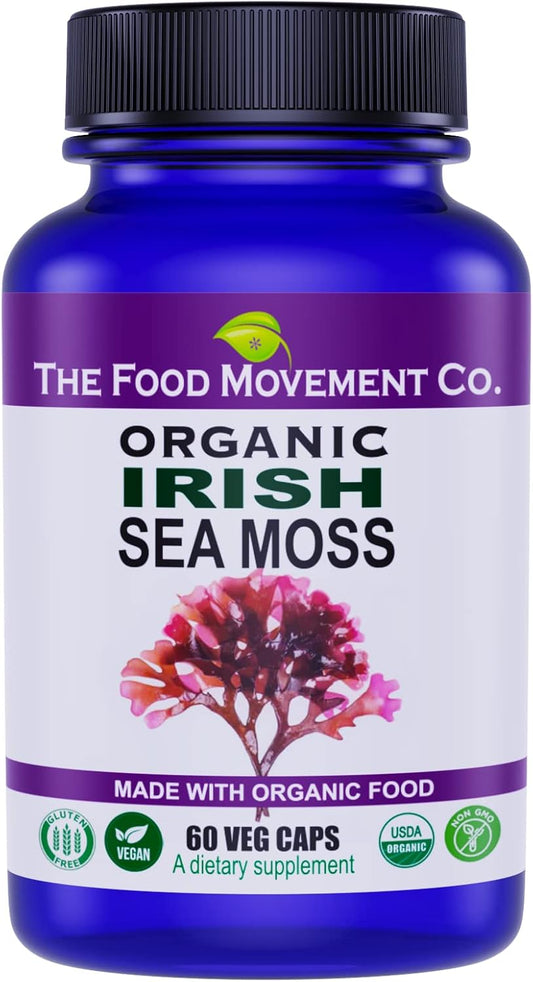 Organic Irish Sea Moss Capsules - Rich in Trace Minerals, Supports Digestion and Immune Health - 60 Count - Espot.com.au