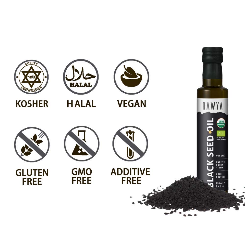 Organic Turkish Black Seed Oil 250ml - Cold Pressed Nigella Sativa Supplement - USDA Certified - Rich Flavor - High Concentration - 2 Pack - Espot.com.au