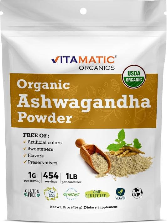 1lb-vitamatic-usda-certified-organic-ashwagandha-powder---withania-somnifera-root-supplement-for-stress-relief-anxiety-support---16oz-1