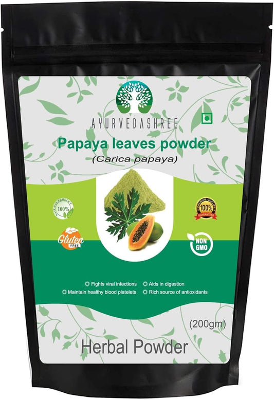 organic-papaya-leaf-powder-200g---dried-from-fresh-leaves-ideal-for-tea-juice-100-leaf-powder-non-gmo-vegan---herbal-natural-1