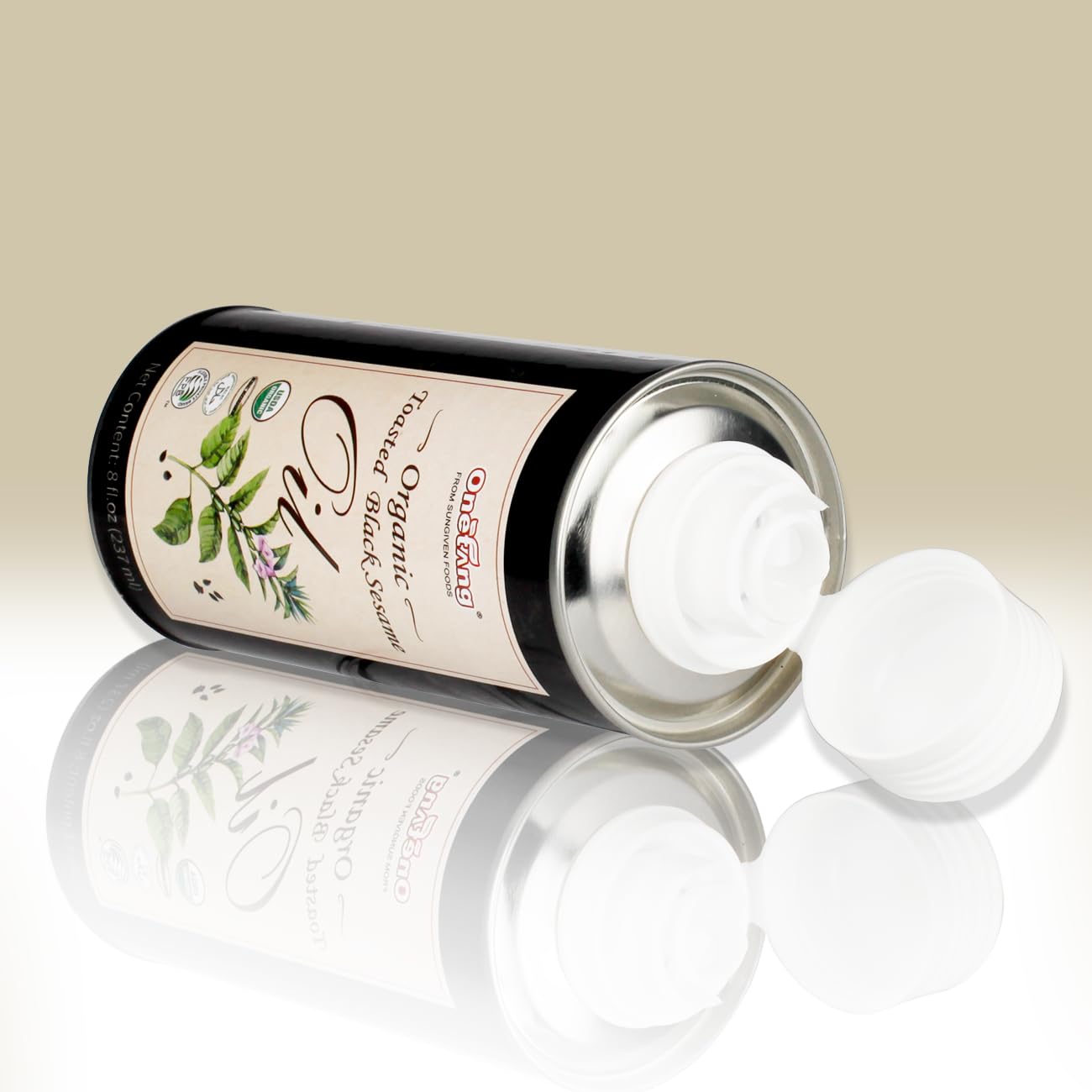 ONETANG Organic Toasted Black Sesame Oil - 100% Pure, Ideal for Cooking Asian Dishes, Vegan, Non-GMO - 8 fl oz x 3 Tins - Espot.com.au