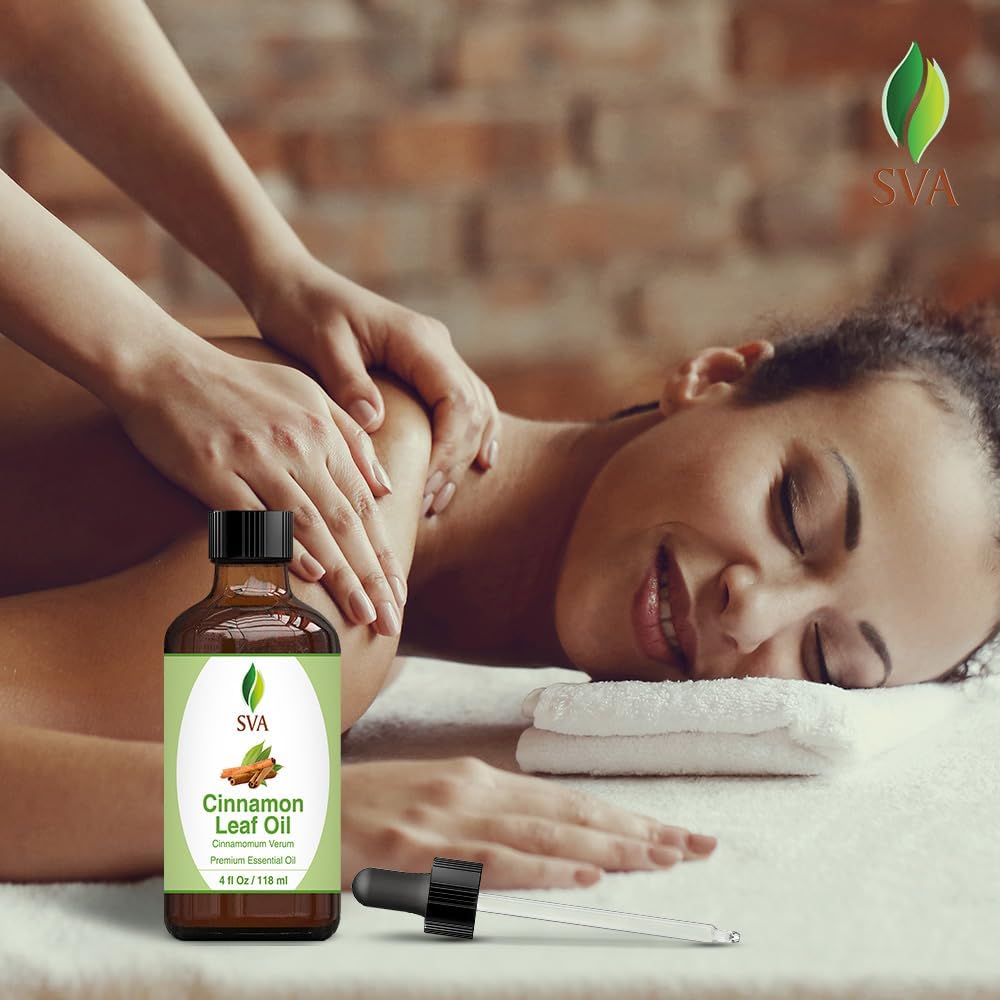 4oz-sva-organics-cinnamon-leaf-essential-oil---100-natural-for-diffuser-hair-skin-care-aromatherapy-massage-soap-candle-making---includes-dropper-6
