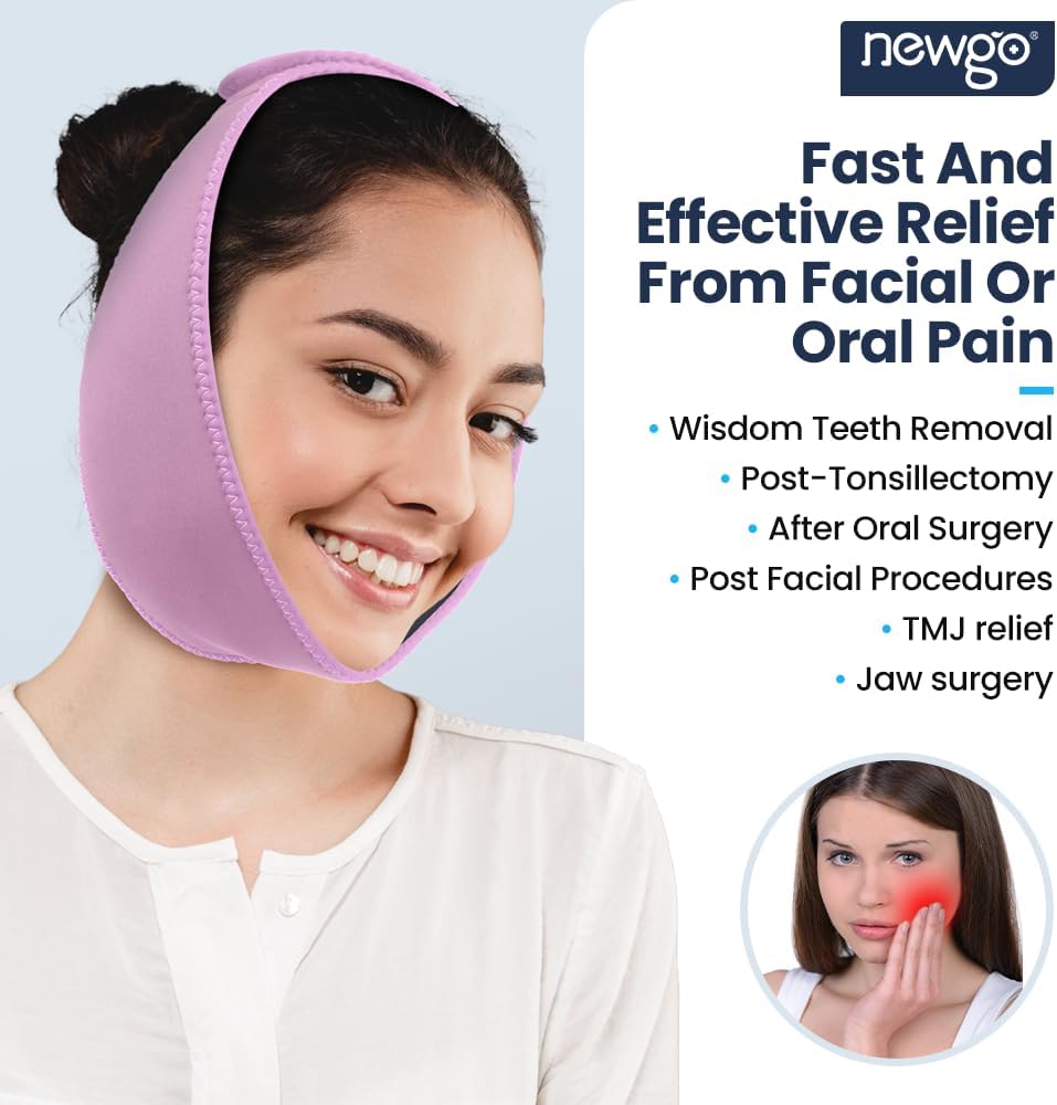 purple-jaw-ice-pack-with-4-hot-cold-therapy-gel-packs-for-oral-pain-relief---ideal-for-wisdom-teeth-tmj-chin-facial-surgery-tooth-extraction---head-wrap-for-face-2