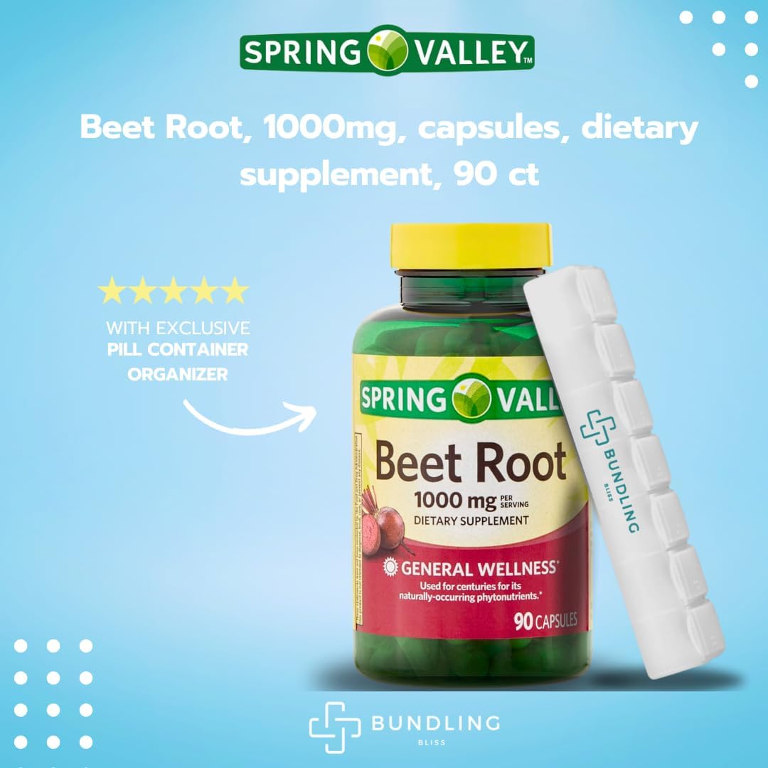 spring-valley-beet-root-1000mg-supplement-with-7-day-pill-organizer---90-count-pack-for-easy-bundling-2
