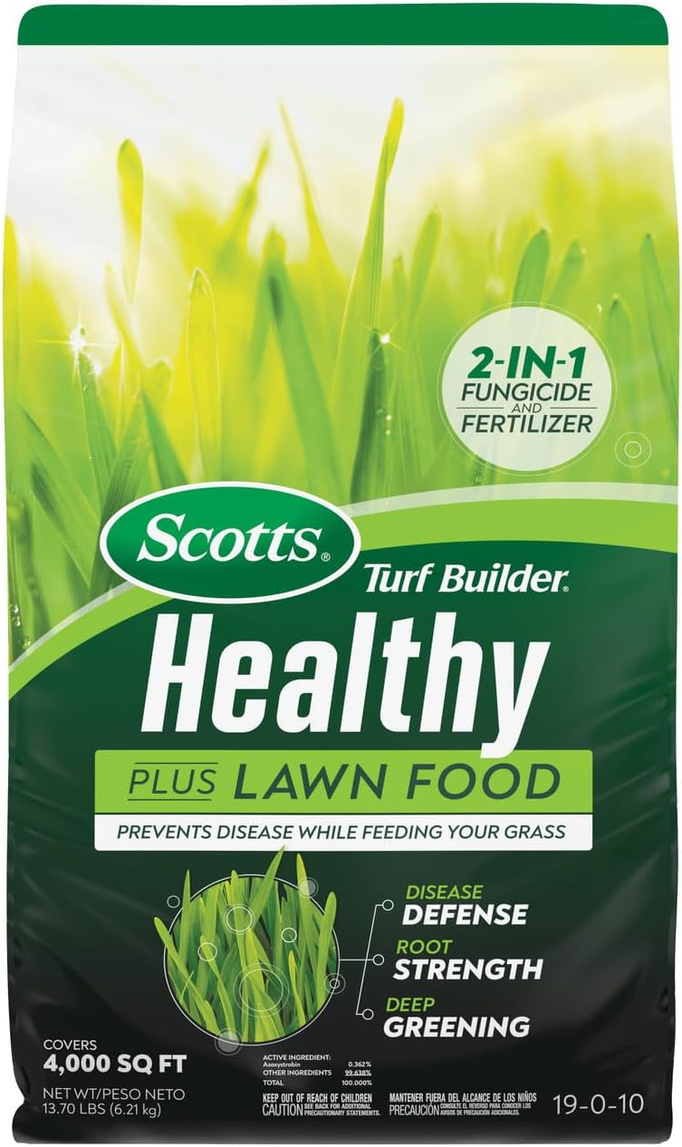 Scotts Turf Builder Healthy Plus Lawn Food - 2-in-1 Fungicide & Fertilizer - Supports Grass Health - 4,000 sq. ft. Coverage - 13.70 lbs. - Espot.com.au