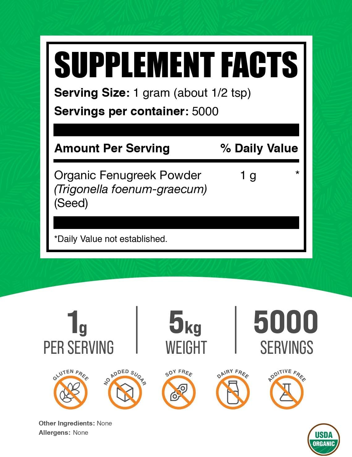organic-fenugreek-powder-5kg-11-lbs---gluten-free-supplement-1000mg-per-serving---pack-of-5---pure-fenugreek-seeds-powder-by-bulksupplements-2