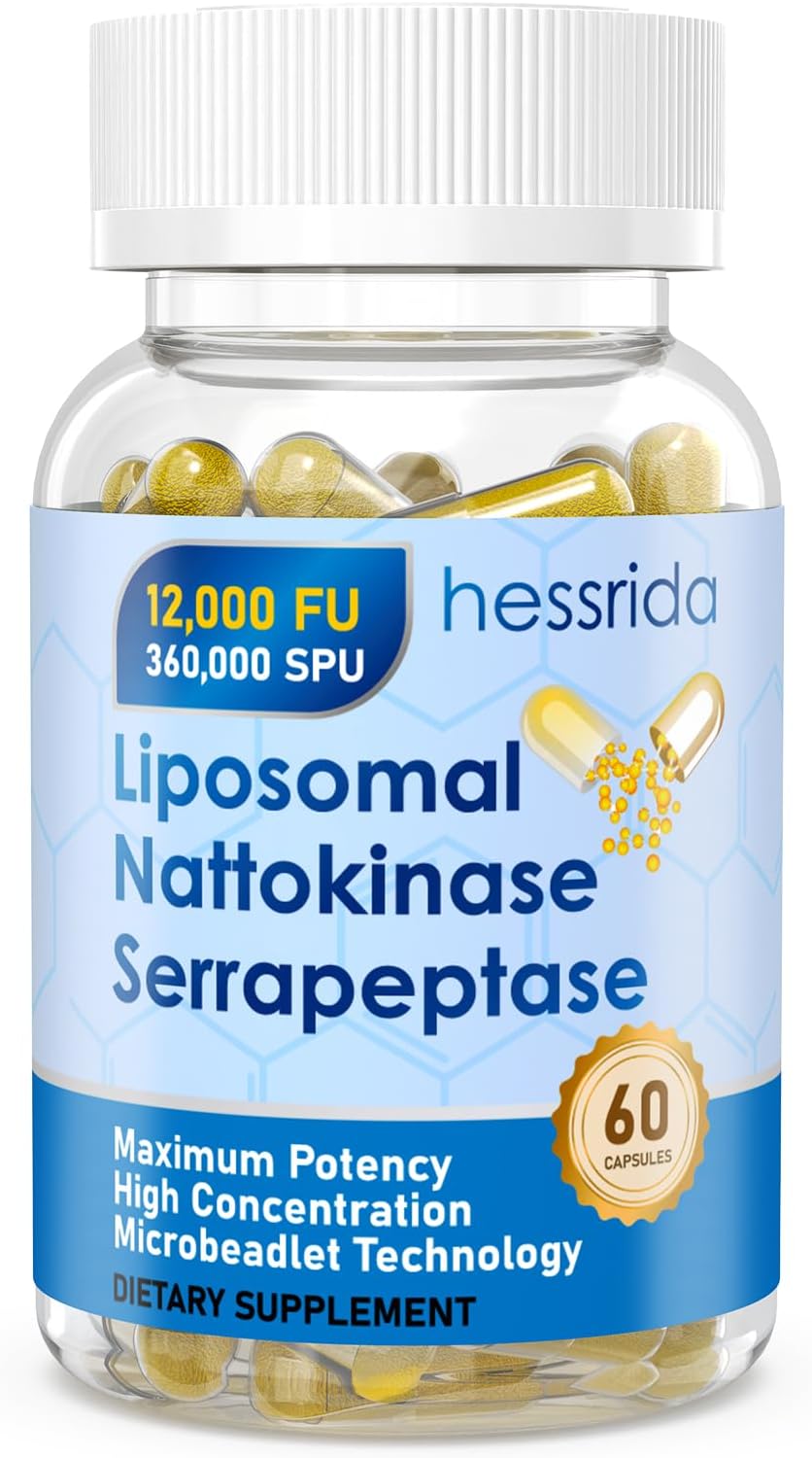 Liposomal Nattokinase & Serrapeptase Enzyme Supplement with Nutrient Blend - 60 Capsules