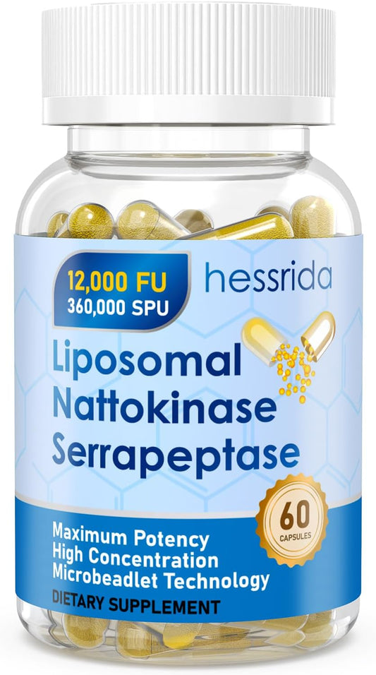 Liposomal Nattokinase & Serrapeptase Enzyme Supplement with Nutrient Blend - 60 Capsules