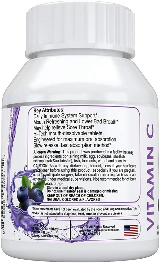 100-count-pronucare-vitamin-c-meltable-tablets-with-natural-blueberry-flavor---100mg-low-dosage-slow-dissolving-for-controlled-release-fast-absorption---immune-support-antioxidant-anti-aging-benefits---no-added-sugar-2